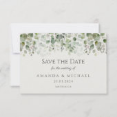Save The Date Mariage vert Eucalyptus Sage (Devant)