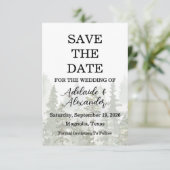 Save The Date Mariage Vert Forêt Bois Rustique  (Debout devant)