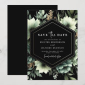 Save The Date Mariage vert minimaliste Rustique (Devant / Derrière)