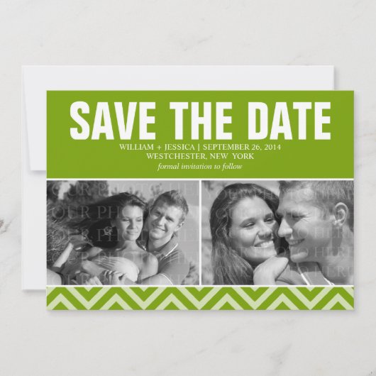 Save The Date Mariage vert moderne Enregistrer la date (Devant)