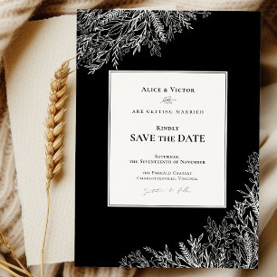 Save The Date Mariage vert noir et blanc