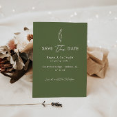 Save The Date Mariage vert olive minimal