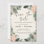 Save The Date Mariage vert Pastel Peach Mint Moss Sage (Devant)