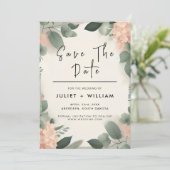 Save The Date Mariage vert Pastel Peach Mint Moss Sage (Debout devant)