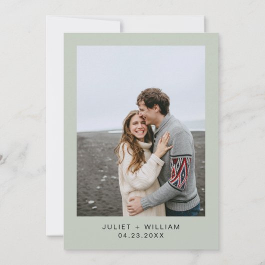 Save The Date Mariage vert Pastel Peach Mint Moss Sage (Dos)