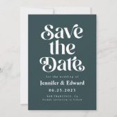 Save The Date Mariage vert rétro (Devant)