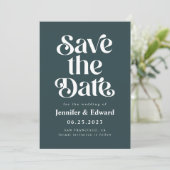 Save The Date Mariage vert rétro (Debout devant)