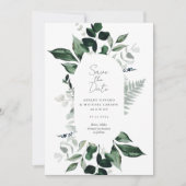 Save The Date Mariage vert rustique Enregistrer la date (Devant)
