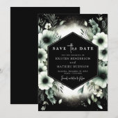 Save The Date Mariage vert Sage Aquarelle Unique (Devant / Derrière)