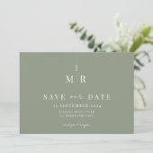 Save The Date Mariage Vert Sage Classique Enregistrer La Date (Debout devant)