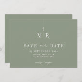 Save The Date Mariage Vert Sage Classique Enregistrer La Date (Devant / Derrière)