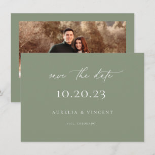 Save The Date Mariage Vert Sage Minimaliste Enregistrer La Date