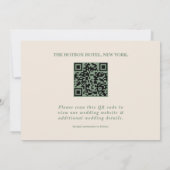 Save The Date Mariage Vert Sauge | Code QR de Photo (Dos)