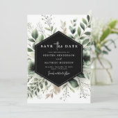 Save The Date Mariage vert simple Boho Watercolor Sage (Debout devant)