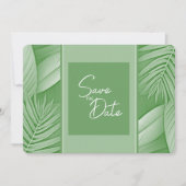 Save The Date Mariage Vert Tropical Enregistrer La Date QR Code  (Devant)