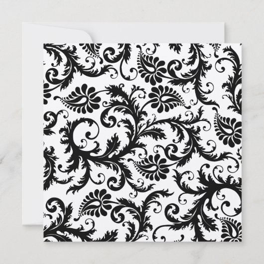 Save The Date Mariage victorien noir et blanc Damas (Dos)