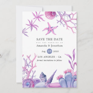 Save The Date Mariage Vie Océanique Aquarelle