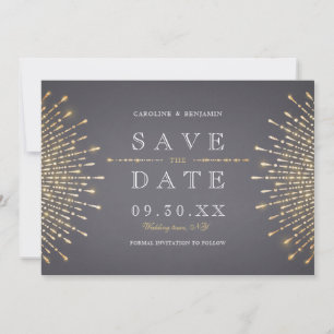 Save The Date Mariage vintage art déco paillettes or glamour