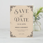 Save The Date mariage vintage baroque (Debout devant)