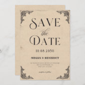 Save The Date mariage vintage baroque (Devant / Derrière)
