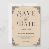 Save The Date mariage vintage baroque (Devant)
