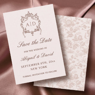 Save The Date Mariage Vintage Classique Cimier Enregistrer La Da