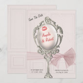Save The Date Mariage vintage classique féminin (Devant / Derrière)