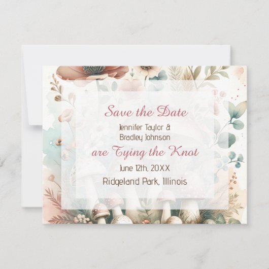 Save The Date Mariage vintage Cottage Aquarelle (Devant)