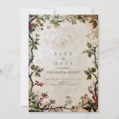 Save The Date Mariage vintage de bois (Devant)