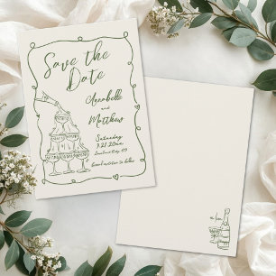 Save The Date Mariage Vintage Dessiné à la Main - Date à Réserve