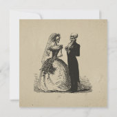 Save The Date Mariage Vintage Gothique Toile Marron (Dos)