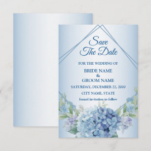 Save The Date Mariage Vintage Poussiéreux Cadre Herbal Floral Bl