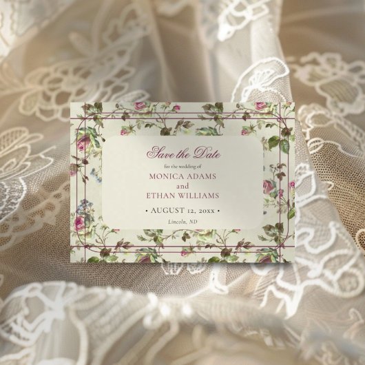 Save The Date Mariage vintage rose
