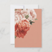 Save The Date Mariage vintage Rustic Rust & Peach Peonies (Dos)
