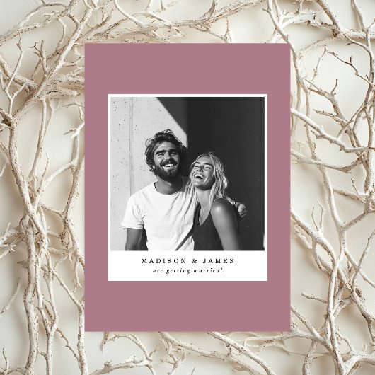 Save The Date Mariage violet Décontracté photo ultra-minimal