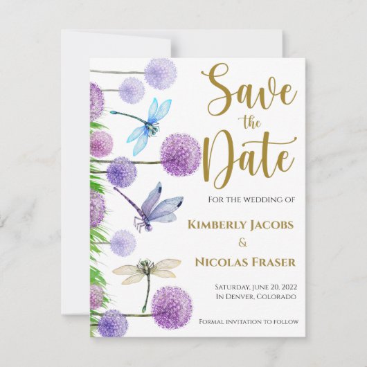 Save The Date Mariage violet enregistrer la date (Devant)
