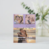 Save The Date Mariage violet personnalisé Enregistrer la date (Debout devant)