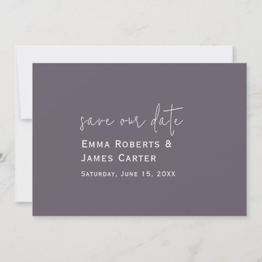 Save The Date Mariage Violet Prune Enregistrez la Date (Devant)
