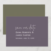 Save The Date Mariage Violet Prune Enregistrez la Date (Devant / Derrière)