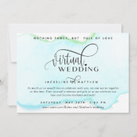 Mariage virtuel en ligne, Aquarelle verte Turquois