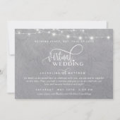 Save The Date Mariage virtuel en ligne gris argent, lumières à c (Devant)