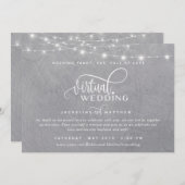 Save The Date Mariage virtuel en ligne gris argent, lumières à c (Devant / Derrière)
