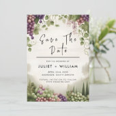 Save The Date Mariage viticole de vigne de bois rural (Debout devant)