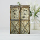Save The Date Mariage Western Barn Door Enregistrer la Date (Debout devant)
