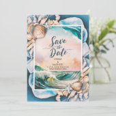 Save The Date Mariage Whimsical Beach (Debout devant)