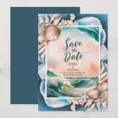 Save The Date Mariage Whimsical Beach (Devant / Derrière)