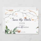 Save The Date Mariage Whimsical Boho fleur sauvage (Devant)
