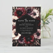 Save The Date Mariage Whimsical Bourgogne unique (Debout devant)