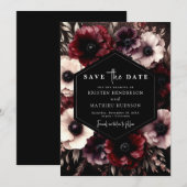 Save The Date Mariage Whimsical Bourgogne unique (Devant / Derrière)