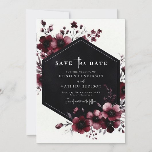 Save The Date Mariage Whimsical classique de Bourgogne (Devant)